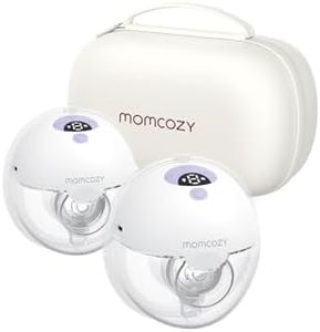 Momcozy M5 Hands-Free Wearable Breast Pump, Double-Sealed Flange for Baby-Like Comfort, 3 Modes & 9 Suction Levels, Portable Electric Pump – 24mm, 2 Pack Lilac