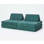 Kiddie Couch Modular Kids Play Couch, Endless Configurations, Great for Forts and Imaginative Play (Emerald Green)