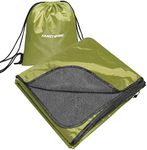 FANCYWING Hooded Stadium Blanket, Waterproof & Windproof Camping Blanket, Large Warm Fleece Outdoor Mat for Picnic, Sports, Beach, Concerts, Car, Dogs, Travel, Indoor Portable (79x56 Inches) Green