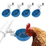Lil'Clucker Large Automatic Chicken Waterer Cups and 1/2" PVC Tees - Chicken Water Feeder - Suitable for Chicks, Duck, Goose, Turkey and Bunny - Poultry Water Feeder Kit - 5 Pack (Blue)