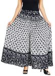 Samjhi Women's Loose Fit Black White Palazzo Free Size