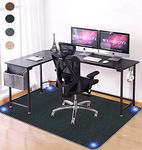 WEIDUOYI Chair Mat, 55.1 x 39.4 inches (140 x 100 cm), Thickness 0.2 inches (4 mm), Prevents Scratches and Dents, Floor Protection Sheets, Non-Slip, Washable, Self Adhesive