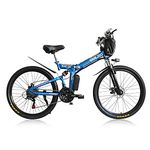 AKEZ Folding Electric Bikes for Adults,26" Electric Mountain Bikes Bicycle,250W E-Bikes for Men All Terrain with 36V Removable Lithium Battery for Commuting Outdoor Sport Cycling Travel