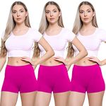 Love My Fashions ® 3 Pack Womens Boxers Underwear Shorts High Waisted Seamless knickers for Ladies Stretchy Tummy Control, Breathable Hipster Multipack Shorts for Running, Workout Female Black Briefs