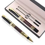 Cobee Luxury Ballpoint Pen, 1.0mm Business Metal Ball Point Pen with 2 Refills Black Ink Pen Smooth Writing Rollerball Pen Fancy Ballpoint Pen Gift for Men Women Signature Executive(Red)