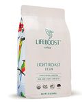 Lifeboost Coffee Whole Bean Light Roast Coffee - Low Acid Single Origin USDA Organic Coffee - Non-GMO Coffee Beans Third Party Tested for Mycotoxins & Pesticides - 12 Ounces