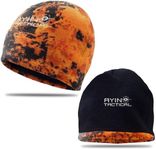 AYIN Hunting Beanie Hat, 2 in 1 Winter Knit Beanie for Men and Women, Reversable Black and Blaze Orange, Black/Digital Blaze Orange Camo, Small-Large