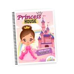 Princess House - Pretend and play busy book - My home with Dress-Up, Makeup, Kitchen, and Bathroom Fun - Reusable Stickers Included - Preschool children