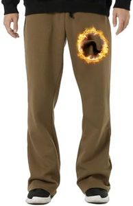 BRISIRA Mens Sweatpants Flare Fleece Baggy Pants Wide Leg Warm with Deep Pockets Elastic Drawstring Bell Bottom OliveGreen