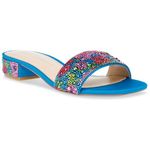 Betsey Johnson Women's Sunny Heeled Sandal, Blue Poppy, 7 UK