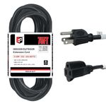 EP 75 Ft Outdoor Extension Cord - 16/3 SJTW Black Electrical Cable with 3 Prong Grounded Plug