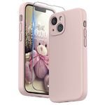 SURPHY Liquid Silicone Case for iPhone 13 mini Case, Individual Protection for Each Lens Shockproof Rubber Full Body Thickened Design for iPhone 13 mini 5.4 inch 2021, Pink