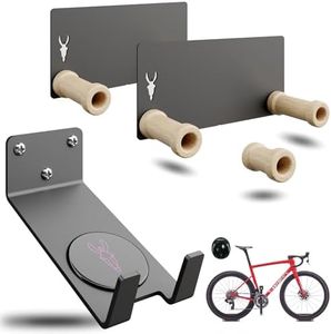 ZAMURANO. Soporte Bici Pared, Soporte Bici Pedal, Colgador Bicicleta Horizontal Carretera, MTB, eléctricas. Gancho Bicicleta y Colgador Casco. (normal, Negro, 1 Bici)