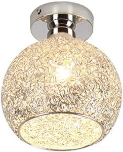 YOXANG Simple Modern Aluminum Ceiling Light Lamp Hallway Creative Corridor Aisle Decor Chandelier Mini Ball Pendant Lighting Bedroom Balcony Ø18CM 1×E27 MAX 40W (Ball, Silver)