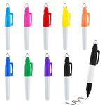 Cobee Mini Permanent Markers with Golf Keychain Clips, 9 Pcs Assorted Colors Mini Markers Golf Ball Marker Pen Point Markers for Nurses Badge Office Scool Supplies Outdoor Activities