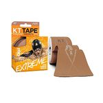 KT TAPE Pro Extreme Kinesiology Therapeutic Sports Tape, 25CM Precut 20 Strips,5 CM X 5 M Latex Free, Water Resistance, Pro & Olympic Choice, Titan Tan