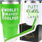 VeryMerryMakering Golf Lover Gifts, Golfer Gifts Funny, Gifts for Golfers, Golf Gifts Ideas, Golf Presents, Golfing Tumbler Coffee Mug, Worlds Okayest Golfer, Putt Now