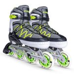 Viva Adjustable Inline Skates with Different Wheel Size Roller Inline Skates for All Boys and Girls (Large (7-10 UK), 100MM - Wheel Size)