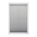 DEZ FURNISHINGS Cordless 1" Light Filtering Pleated Shade, Fabric, 20"W x 72"H, Silver Gray