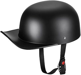 Yesmotor Baseball Style Cap Motorcycle Helmet Unisex-Adult - DOT Approved (Matte Black,L)