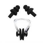Silicone Swimming Nose Clip with Ear Plugs Set for Swimming or Other Watersports Black, Blue, Orange, Green, Pink & (Multicolor) One Set Random will be send