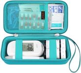 Canboc Diabetic Supplies Case, Carrying Organizer for Glucose Meter, Lancing Device, Blood Sugar Test Strips, Lancets, Insulin Pens, Alcohol Wipe and Diabetes Care Accessories, Turquoise+Turquoise