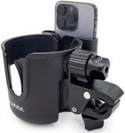 Habitat Universal Stroller Cup Holder Attachment with Phone Holder - Adjustable Drink and Phone Organizer for Baby Strollers,Walkers, Bikes & Scooters, Parent Gift