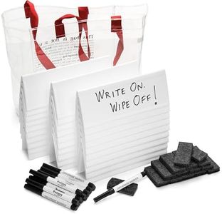 Trainers Warehouse Heavy Duty Premium Set of 30 Dry-Erase Name Cards | Space-Saver (8.75" x 3") 2-Sided Reusable White, Dry-Erase Tent | Set Includes, Name Cards, Markers, Mini-Erasers & Tote