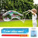 Atlasonix Giant Bubbles Kit - Incl. Big Bubble Wand, Giant Bubble Mix for Making 2 gallons of Natural Non-Toxic Bubble Solution and Booklet. Birthdays, Outdoor Family Fun for Girls, Boys and Friends