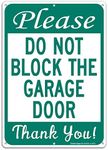 Do Not Block Garage Door Sign, No P