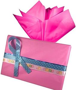 Ocean Tides Gift Wrapping Tissue Paper - Gift Tissue Paper for Birthdays, DIY Crafts, & Christmas - 500 Sheets Bulk Tissue Paper for Gift Bags - Lightweight & Easy to Shape - Pink (15 x 20 inches)