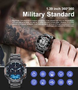 Military Smart Watch for Men – Bluetooth Fitness Tracker