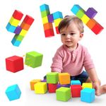 Magnetic Building Blocks, 1.65 inch Large Magnetic Stacking Cubes for Toddlers, Sensory & Montessori Toys for Boys & Girls 1 2 3 Years Old (Large Blocks for Age 1+ (12 PCS)