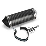 Universal 1.5" Inlet Exhaust Muffler With Removable DB Killer Slip On Dirt Street Bike Motorcycle Scooter - Carbon Fiber Color