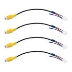 OTOTEC 4Pcs 10Pin RCA Car Reversing Camera Cable Adaptor Rear View Large Screen Reversing Wiring Harness for Car Large Screen Machine with Camera Radio DVD