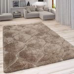 HI-Homes Fluffy Living Room Soft Touch Carpet Comfy Bedroom Anti Skid Drawing Kids Room 2x6 Feet Bed Side Runner Beige