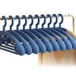 Plastic Clothes Hanger, Extra Thick Plastic Wide Shoulder Adult 360 Degrees Rotate Slip Resistant Standard Clothing Hanger Ideal for Everyday Use Blue 10 Pack