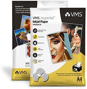 VMS Imperial 260 GSM A4 Matte Photo Paper – Waterproof, Pack of 20 sheets, Compatible with all Inkjet Printers