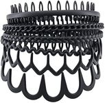 Yeshan Plastic Headbands with Teeth Comb Black Zig Zag Sharks Tooth Headbands No Slip Hair Bands for Women Men Teen Girls,Pack of 6
