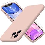 DorisMax for iPhone 11 Pro Max Case with Screen Protector - Upgraded Camera Lens Protector - Soft Full Coverage Liquid Silicone Cover - Scratch-Proof Protective Phone Case 6.5" - Baby Pink