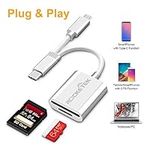 USB C to SD Card Reader,Rocketek Type C Micro USB to USB OTG Adapter, 4 in1SD/Micro SD Memory Card Reader for Android Smart Phones/Tablets with OTG Function