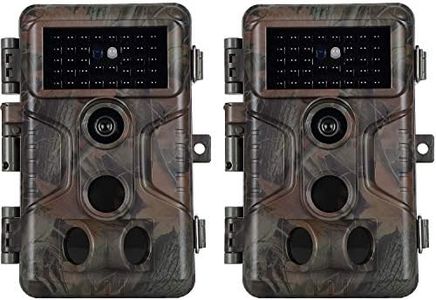 2-Pack No Glow Game & Deer Trail Cameras 32MP 1296P H.264 Video 100ft Night Vision Motion Activated 0.1S Trigger Speed Waterproof Security Cameras for Home and Outdoor Surveillance & Wildlife Hunting