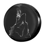 Foruidea Black 3D Wolf Spare Tire Cover Waterproof Dust-Proof Wheel Tire Cover Fit for Jeep,Trailer, RV, SUV and Many Vehicle 15 Inch