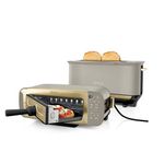 Ninja Foodi 3-in-1 Toaster, Grill and Panini Press with Flip Design, 7 Cooking Functions, 7 Toast Shades, Includes Panini Press, Bake Tray and Crumb Tray, Stone Gold ST202UKSTGD