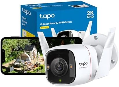 Tapo 2K QHD Cámara de seguridad al aire libre, IP66 Weatherproof, detección de movimiento, luz estrellada, sirena incorporada, 4MP, Color Night Vision, Cloud&SD Card Storage, Works with Alexa&Google