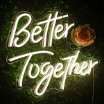 Looklight Better Together Neon Sign,Neon Light for Room,Wedding Neon Sign,Warm White Led Neon Light USB Connectivity,Letters Neon Signs for Wall Decor,Led Signs for Wedding,Engagement Party,Birthday