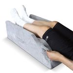 Leg Elevation Wedge Support Pillow with Handles After Surgery, Injury, for Knee, Ankle Support, Reduces Swelling (Double Leg)