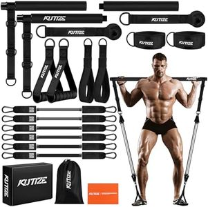KUTIZE Multifunctinal Pilates Bar, 330lbs Multifunctinal Pilates Equipment for Men, Pilates Bar Kit with Resistance Bands for Legs, Hip, Back, Arm, Abs, Chest, Home Gym Full Body Workout Equipment