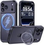 MOCCA Compatible with iPhone 17 Pro Max Case with Magnetic Invisible Stand [Full Camera Protection] [Compatible with Magsafe] Military Drop Shockproof Translucent Matte Phone Case Cover 6.9",Black
