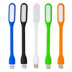 5 Pack Flexible USB LED Light Lamp Portable Night Light Reading Lamp for Power Bank PC Laptop Notebook Computer and Other USB Devices with Adjust Angle (Orange+Navy Blue+Black+Pink+Green)